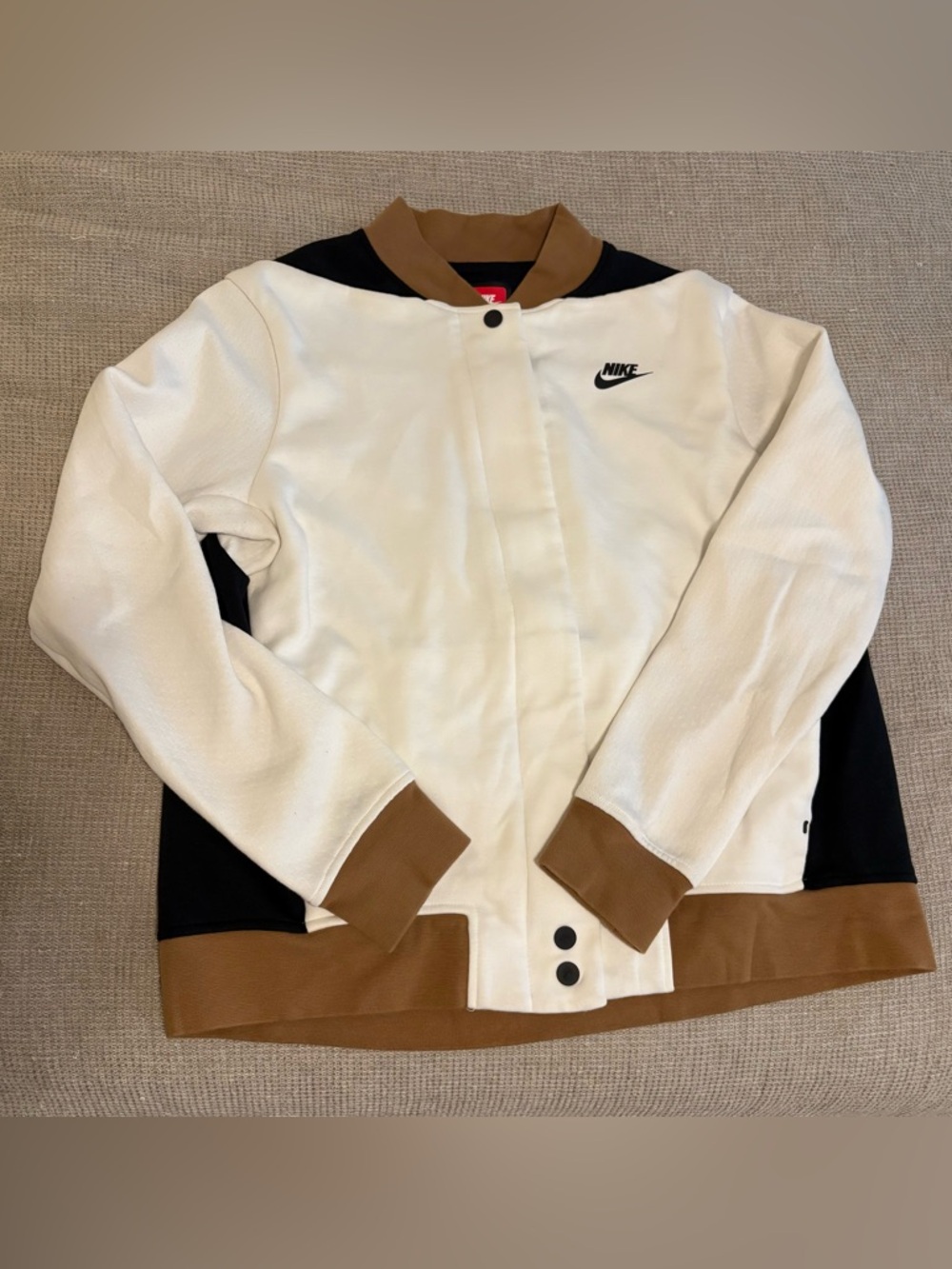 Nike White, Black & Brown Colorblock Jacket